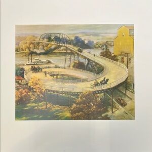 NEW Vintage The Spiral Bridge Art Print by Edward Brewer Hastings Minnesota MN